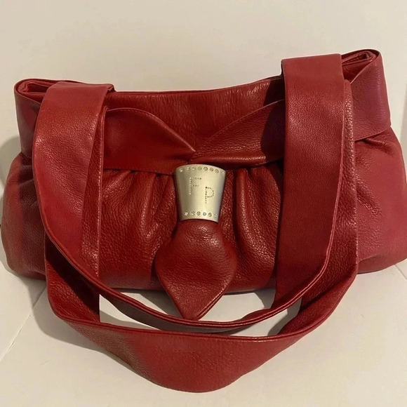 Fabrizio poker red leather satchel handbag - Picture 4 of 11